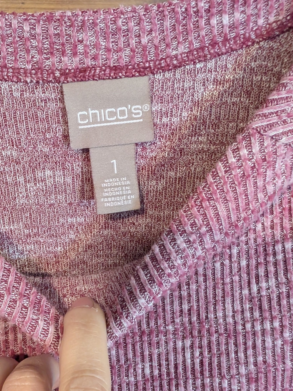 Chico's Marled Raspberry Knit Tunic Top - Picture 2 of 5